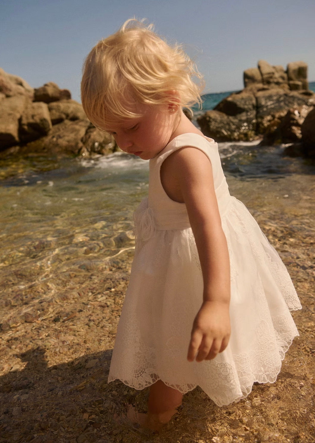 cream color toddler dress Baby Embroidered Organza Dress by Abel and Lula in Cream Color 12 Months (1Y)