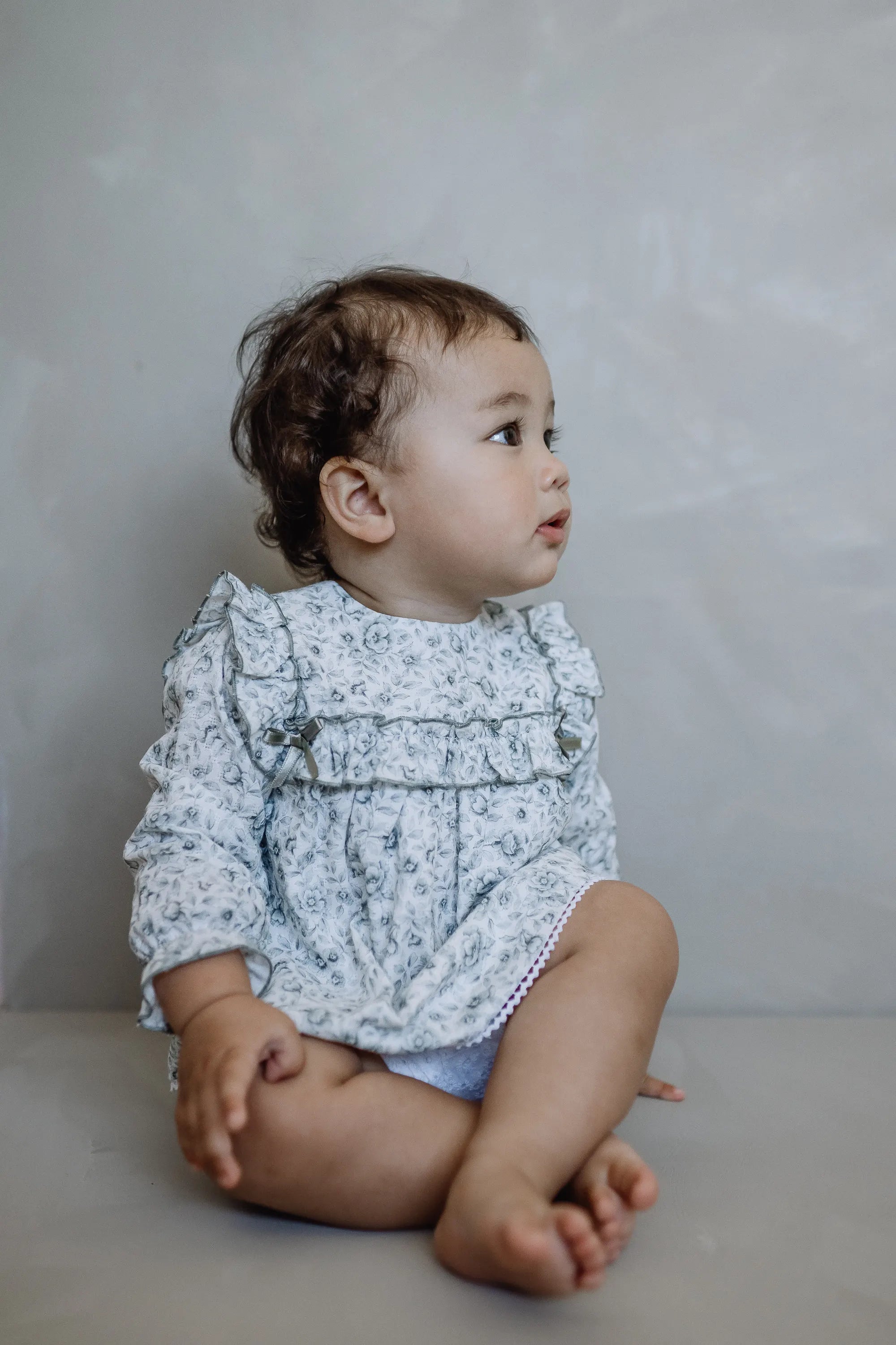 Artesania Granlei Baby Girls Olive Green Cotton Dress 18M