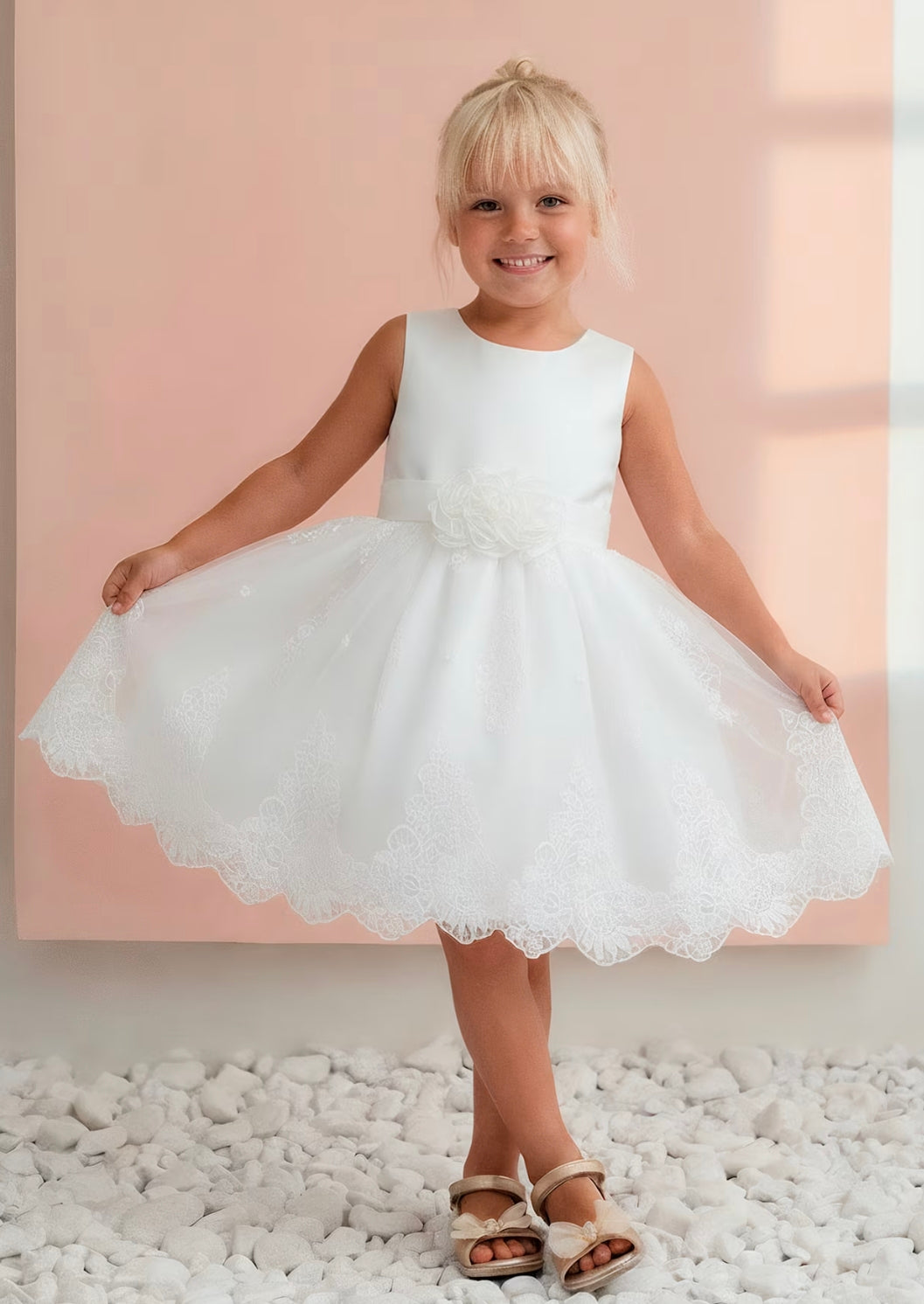 cream organza dress Self-portrait - Cream Organza Lace Mini Dress