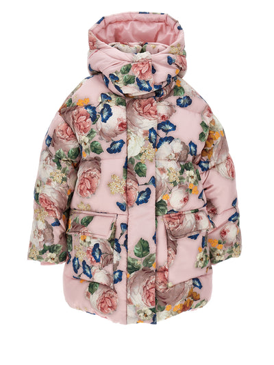 Baroque Rose Padded Jacket by Monnalisa