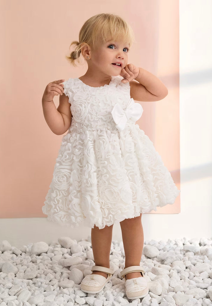 Abel & Lula Baby Girls Puffed Dress_ 5004 12 Months / Cream