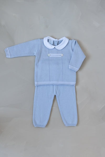 Baby Boy's Knitted Baby Blue 2-Piece Set