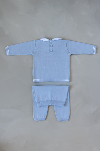 Baby Boy's Knitted Baby Blue 2-Piece Set