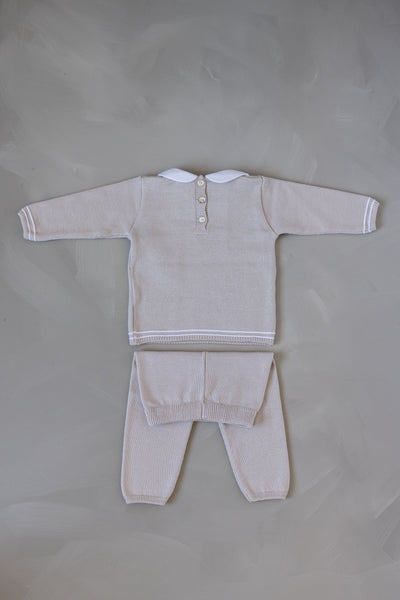 Baby Boy's Knitted Light Beige 2-Piece Set