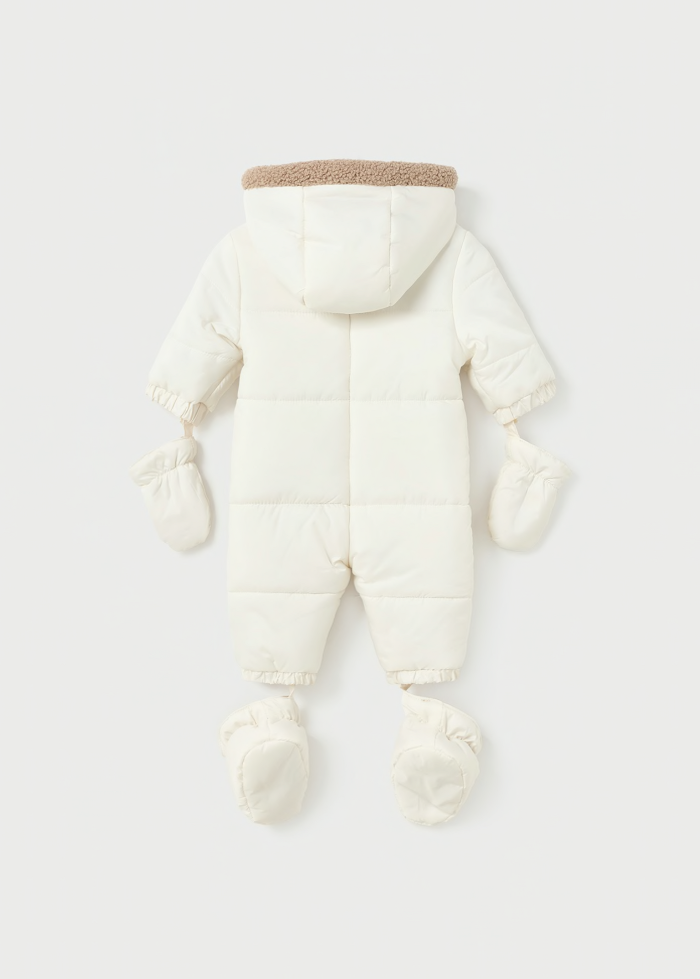 Ivory Fleece Pram Baby Suit