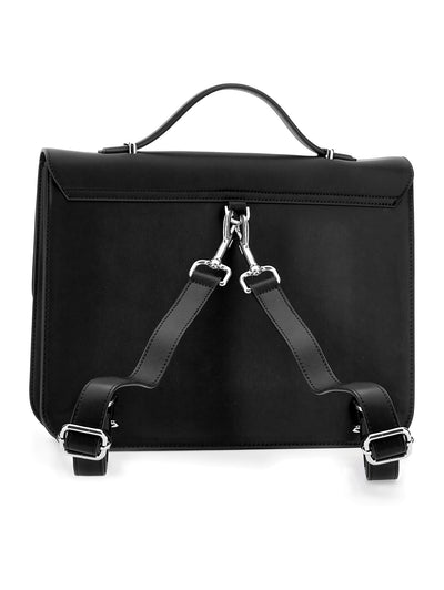 Girls Black Leather Satchel