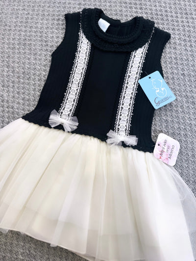 Knit & Lace Girls' Dress 🎀✨