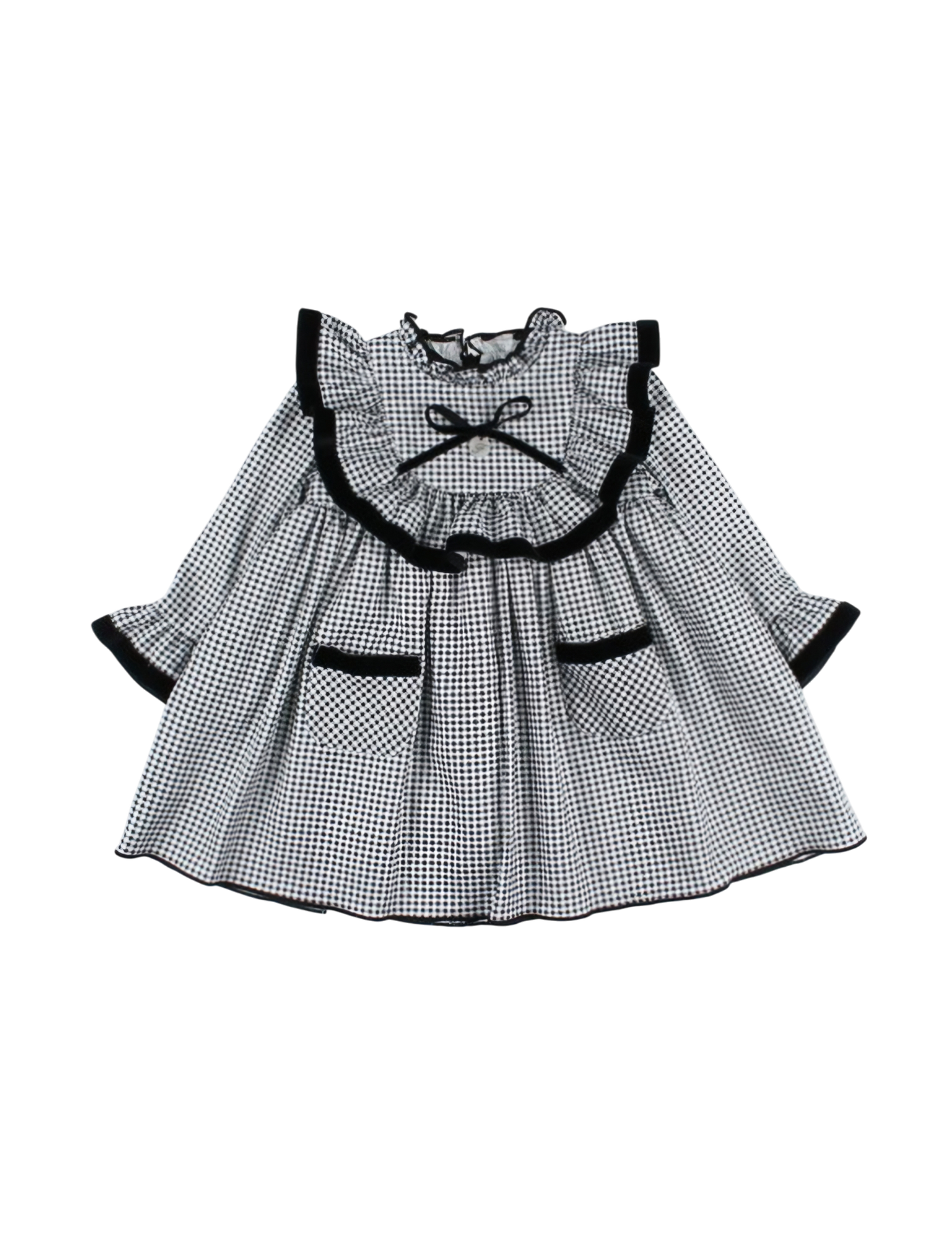 Classic Houndstooth Ruffle Dress