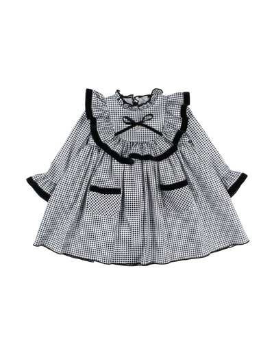 Classic Houndstooth Ruffle Dress