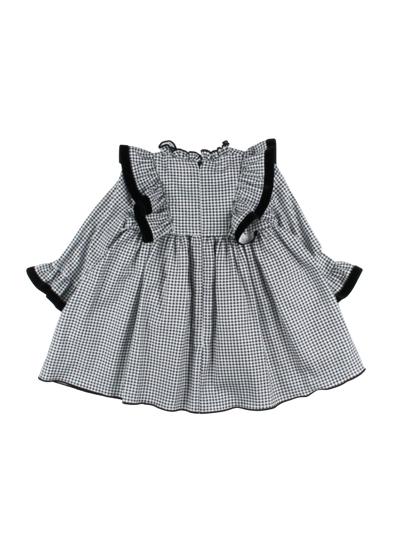 Classic Houndstooth Ruffle Dress