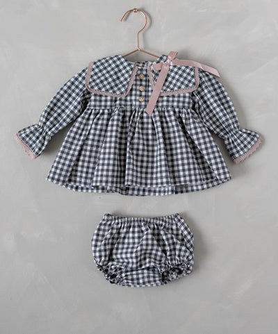 Checkered Print Baby Dress