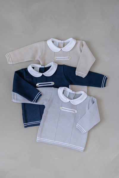 Baby Boys' Knitted Navy 2-Piece Set