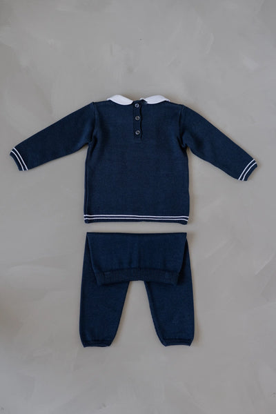 Baby Boys' Knitted Navy 2-Piece Set