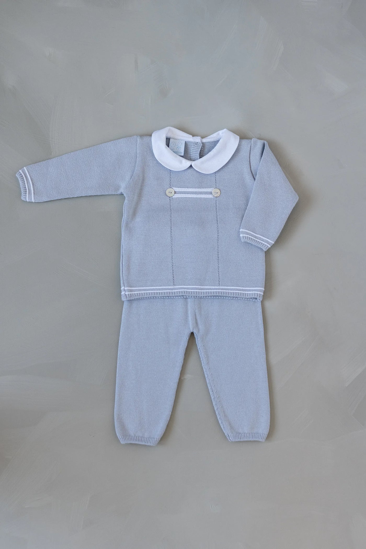 Baby Boy's Knitted Light Gray 2-Piece Set