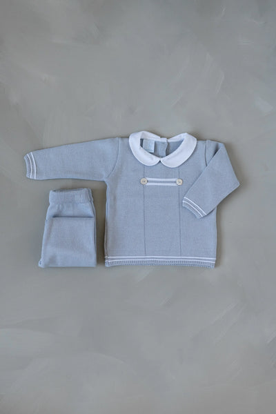Baby Boy's Knitted Light Gray 2-Piece Set