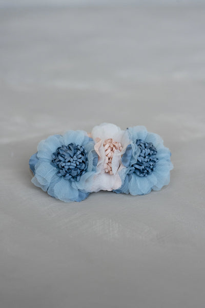 Baby Girl  Elastic Flower Headband Blue