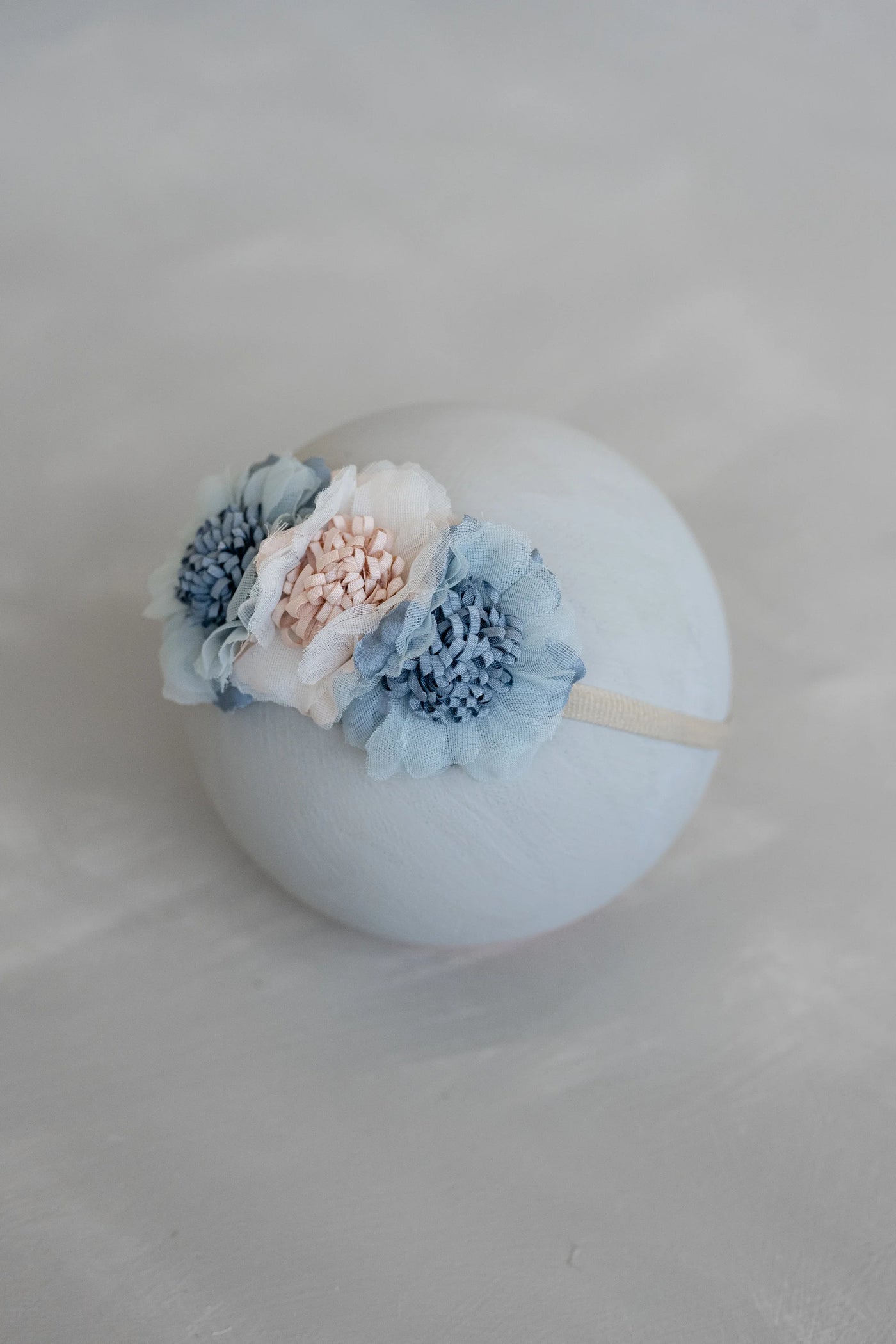 Baby Girl  Elastic Flower Headband Blue