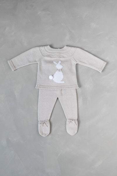 Baby Light Beige 2-piece Knitted Set