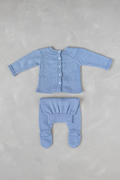 Blue Bunny Knit Babygrow Set