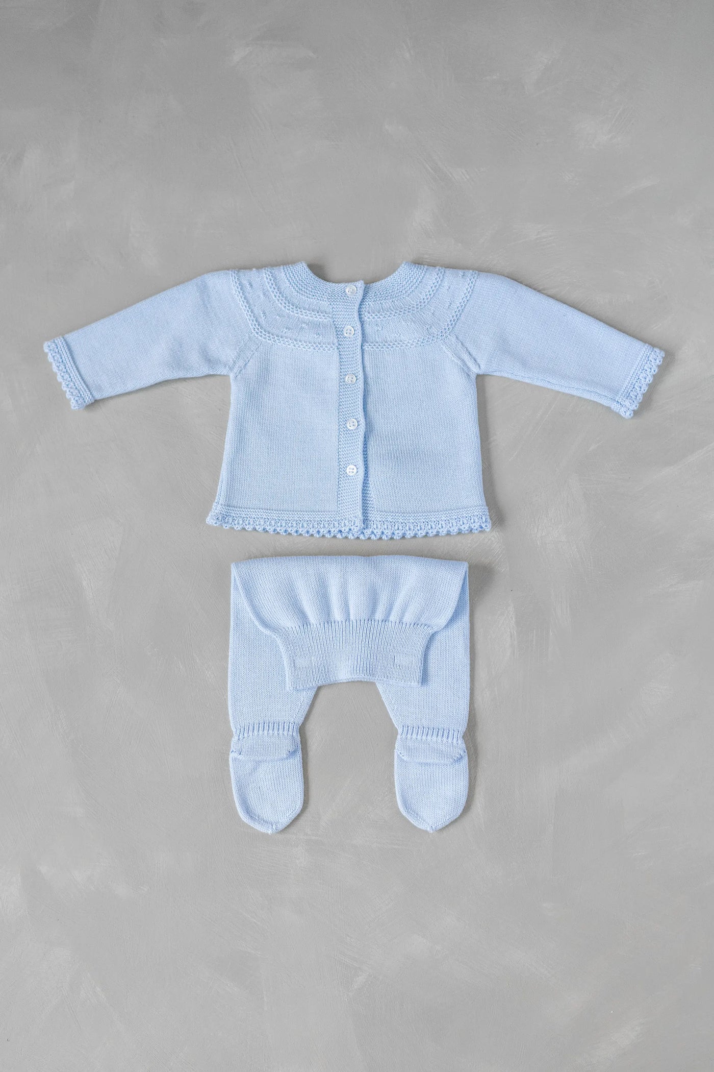 Light blue Bunny Knit Babygrow Set