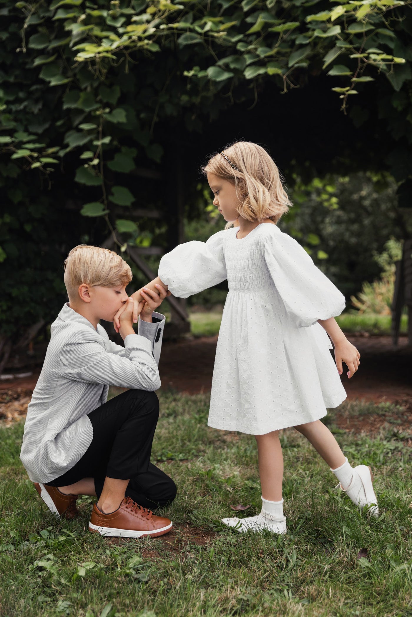 Delicate Off-White Daisy Smocked Dress