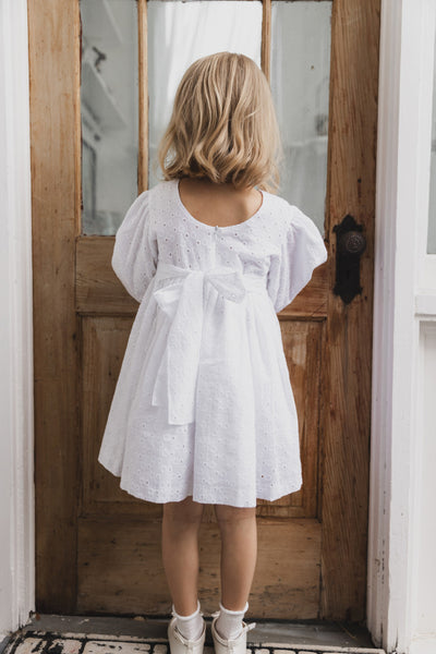 Delicate Off-White Daisy Smocked Dress