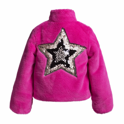 Faux Fur Pink Girls' Jacket