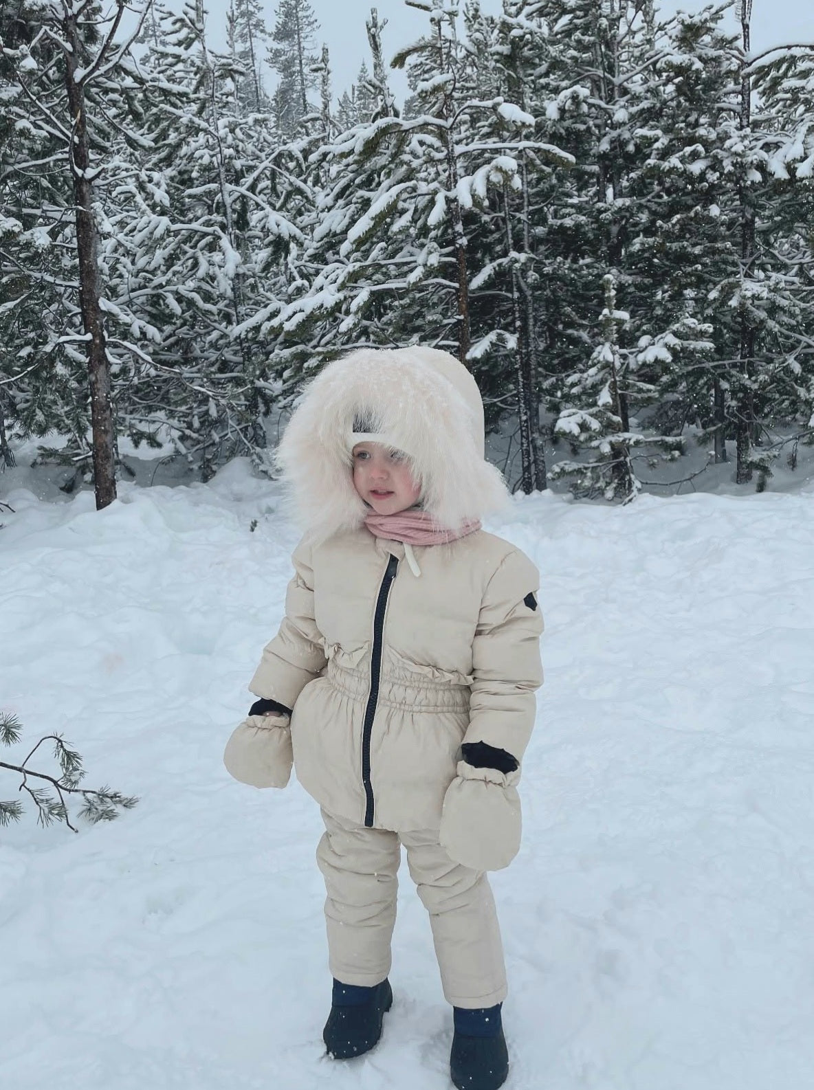 Girl's Ivory Snowsuit