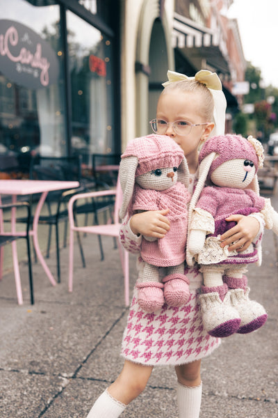 Girls Houndstooth Knit Skirt 2-piece Set