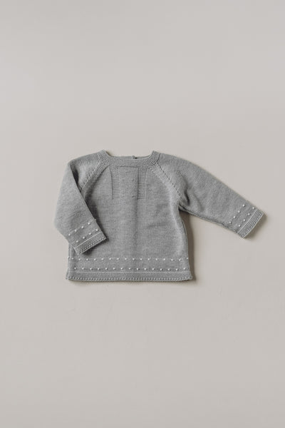 Knitted Light Gray Baby's 2-piece Set