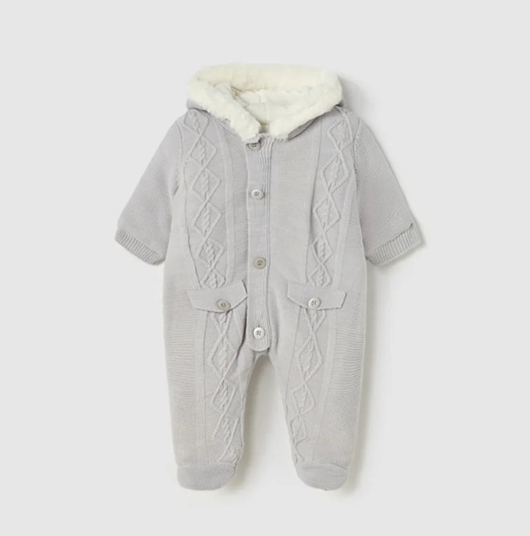 Gray Knitted Snowsuit