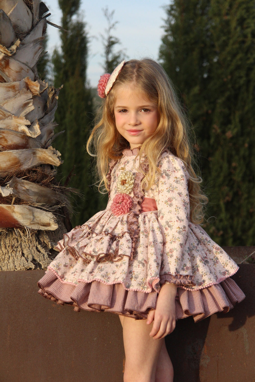 la amapola red dress La Amapola Spanish Baby Girls Red & Green Tartan Irina Puffball Dress My Fair Baby Boutique