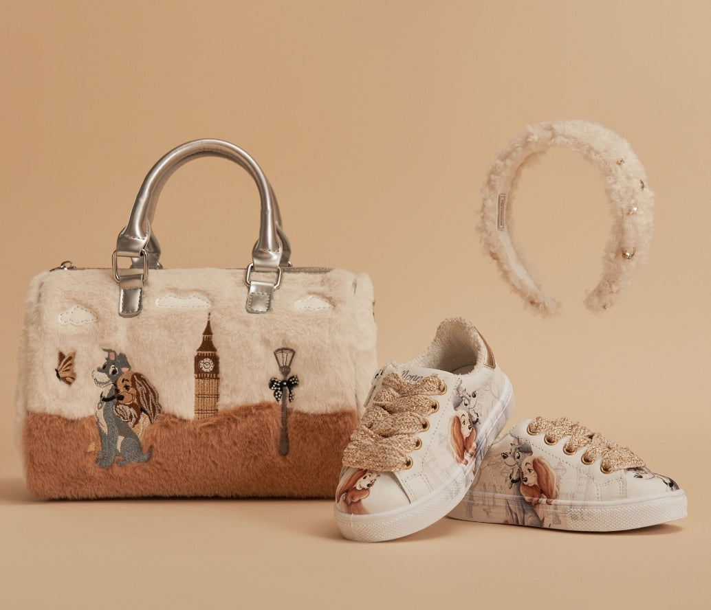 Girls White Leather Lady and the Tramp @Disney Sneakers by Monnalisa