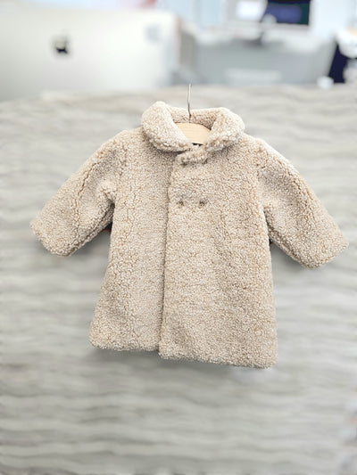 Light Beige Teddy Fleece Girl's Coat