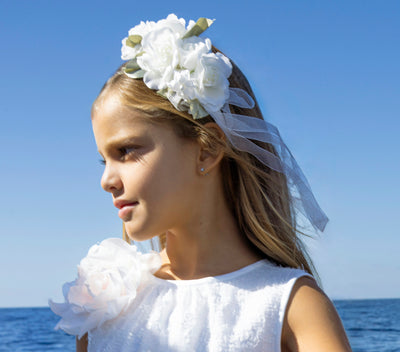 Luxe Floral Hair Clip in Off-White Color