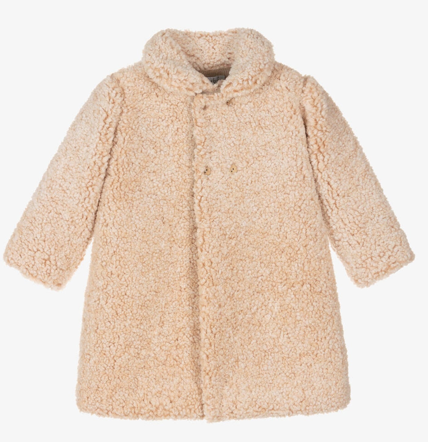 Light Beige Teddy Fleece Girl's Coat