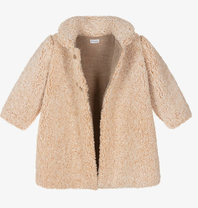 Light Beige Teddy Fleece Girl's Coat