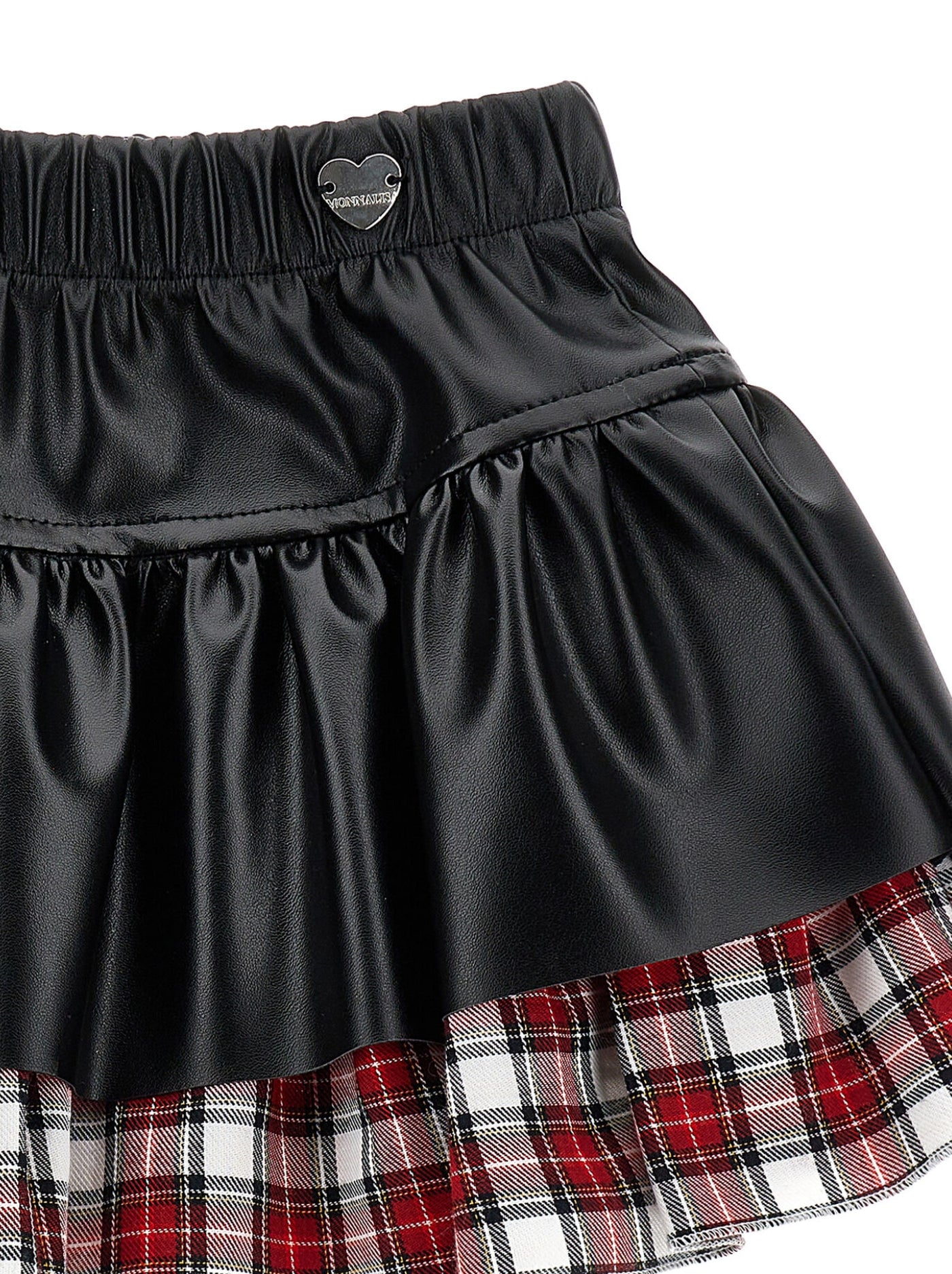 Tartan Coated Fabric Skirt by Monnalisa