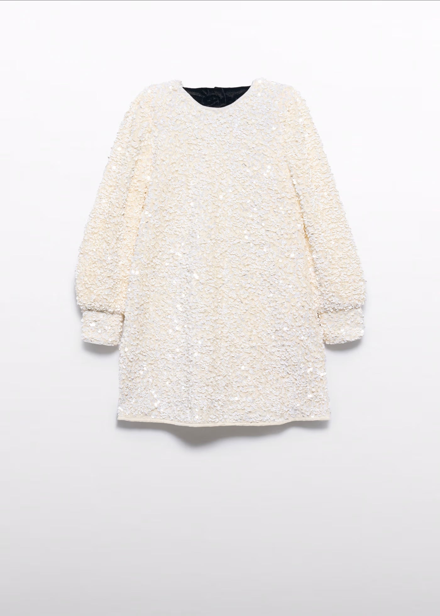 Cream A-Line Sequin Dress by Abel and Lula