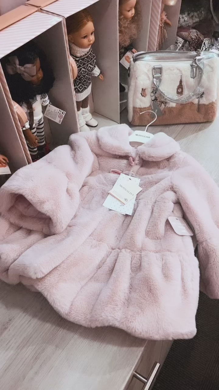 Flared Plush Coat by Monnalisa