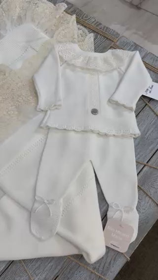 Baby Girls Ivory Two-Piece Knitted Set
