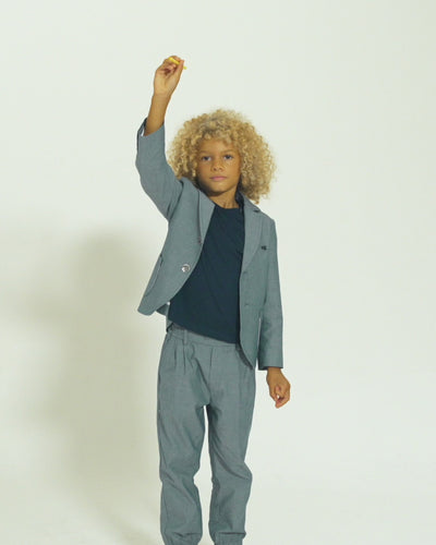 Sigma Boy Italian Navy Blue 3-piece Suit Set