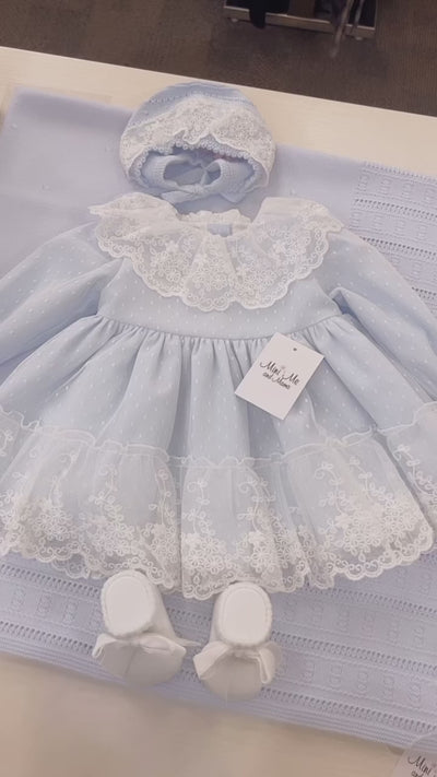 Whimsical Lace Elegance Light Blue Dress