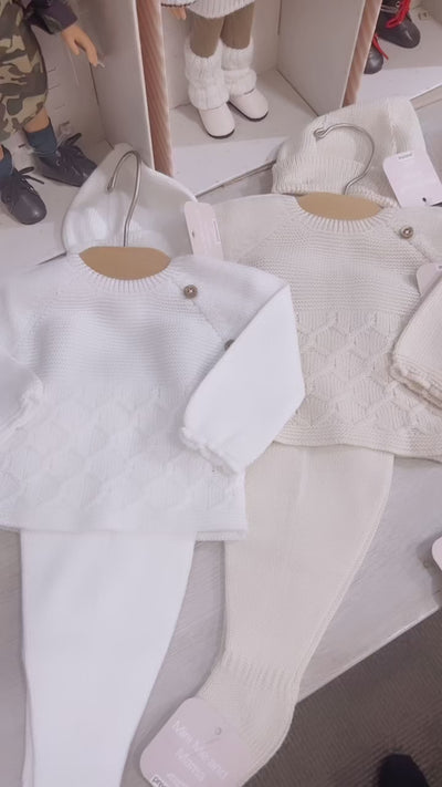 3-Piece Knit Set in Cream Color