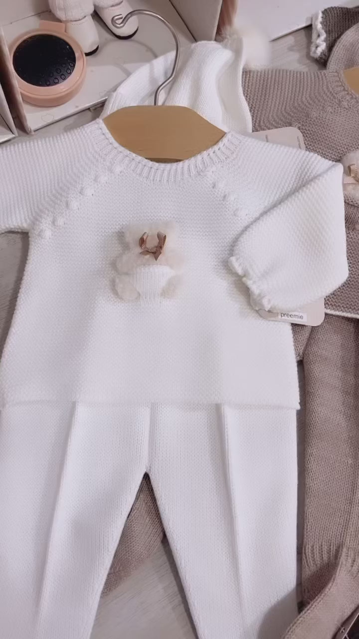 Teddy Bear Snuggle White 3-piece Set