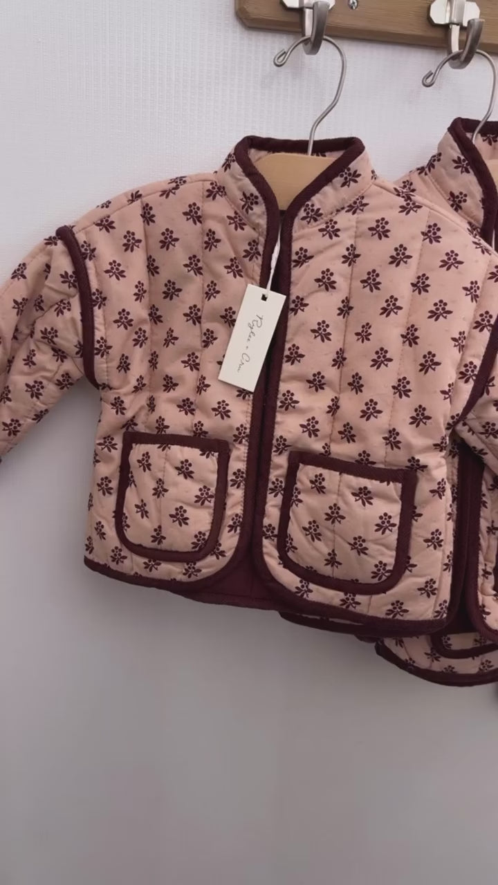 Quilted Jacket in Blush Fleur Color