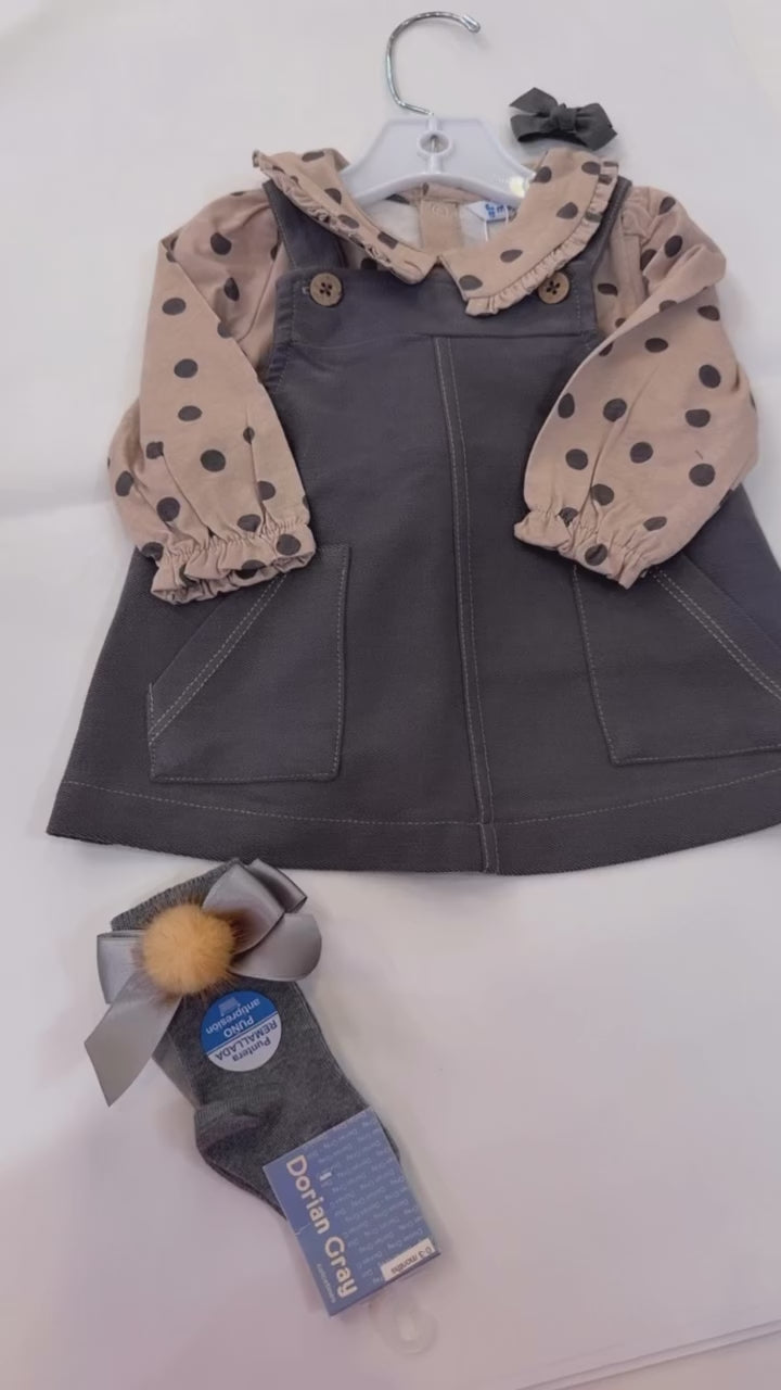 Baby Girls Overall Dress and T-Shirt Set