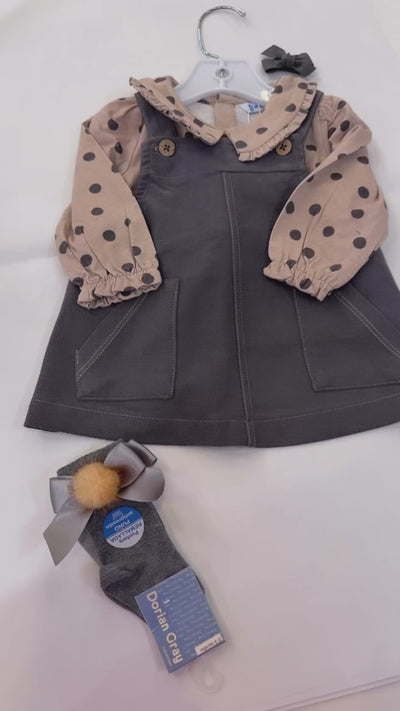 Baby Girls Overall Dress and T-Shirt Set