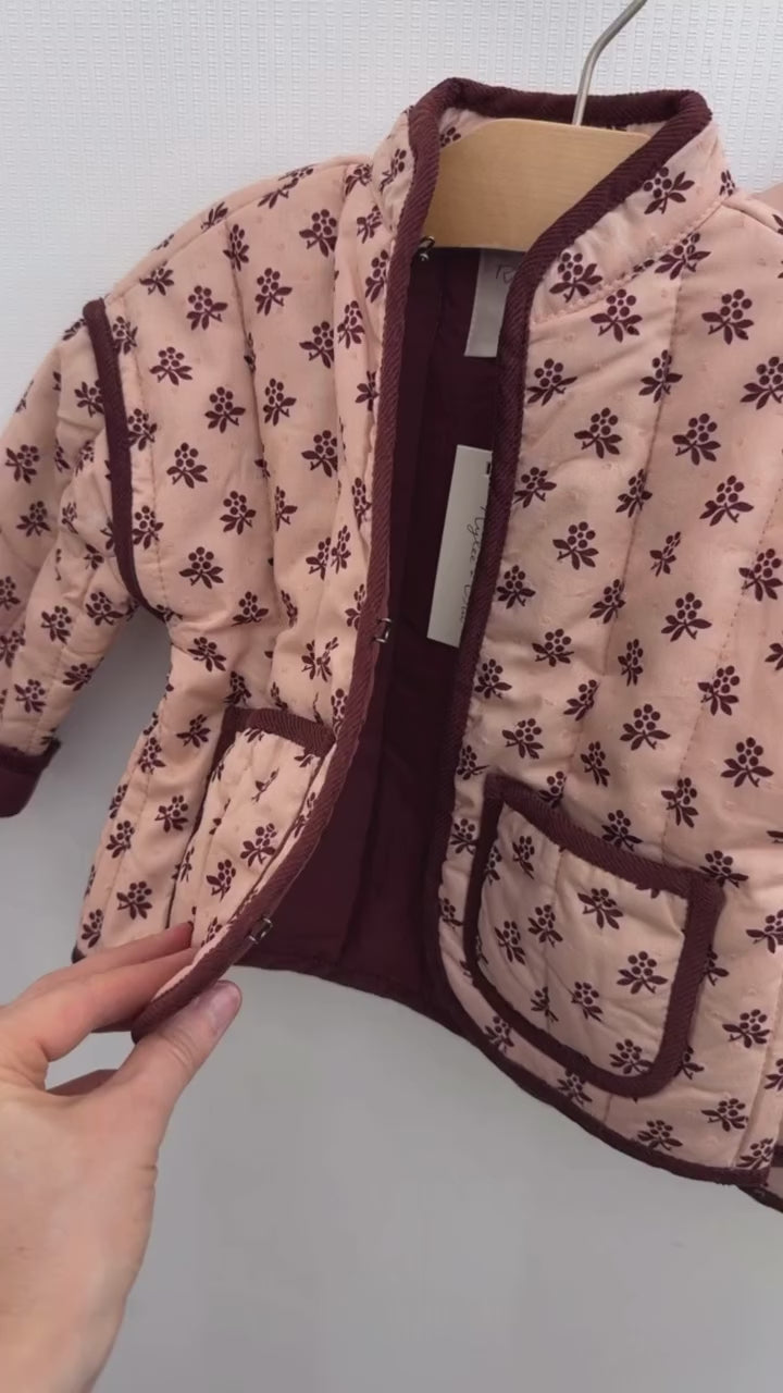 Quilted Jacket in Blush Fleur Color