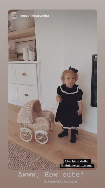 Mini Me Girls Black Leather Dress Shoes
